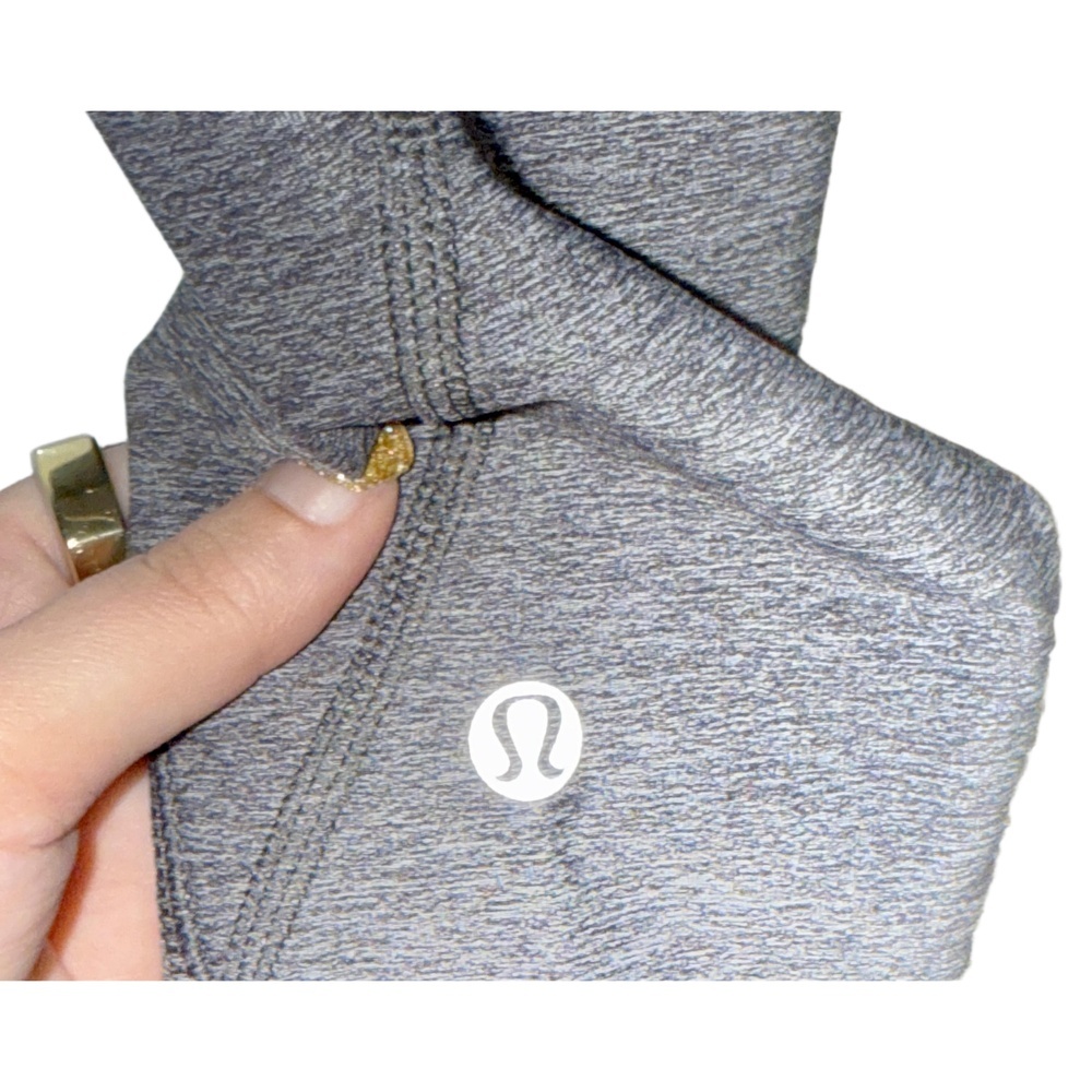 Lululemon Inspire Tight II Leggings Heather Gray Black Blue Mesh Pants Size 6 - Picture 3 of 4